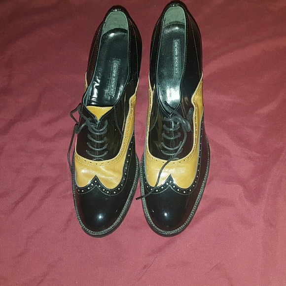 New Women's black business booties lace pumps tie - Picture 3 of 3